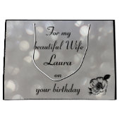 Persoonlijke vrouw Birthday Groot Cadeauzakje (Voorkant)