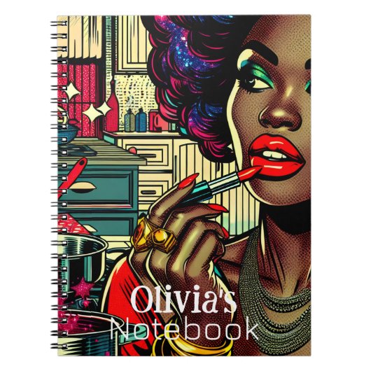 Persoonlijke vrouw met lippenstift notitieboek (Voorkant)