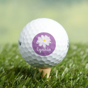 Persoonlijke vrouwelijke golfballen met dagbloem