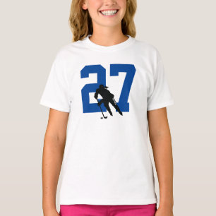 Persoonlijke vrouwelijke hockeyspeler naam nummer  t-shirt