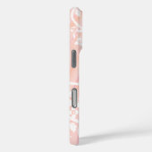 Persoonlijke vrouwelijke monogramnaam roze witte b Case-Mate iPhone case (Achterkant / Rechts)