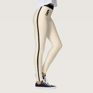 Persoonlijke vrouwen champagne goud zwarte strepen leggings