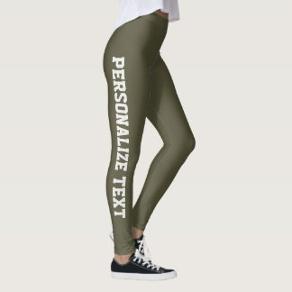 Persoonlijke vrouwen donker olijfgroen neutrale at leggings