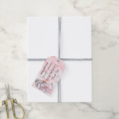 Persoonlijke vrouwenportret roze cadeaulabel (Met Touw)