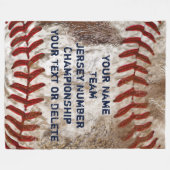 Persoonlijke vuile look Baseball Fleece Blanket (Voorkant (Horizontaal))