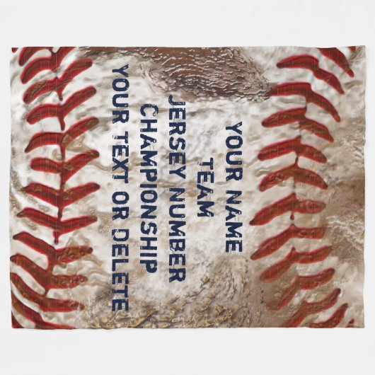 Persoonlijke vuile look Baseball Fleece Blanket (Voorkant (Horizontaal))