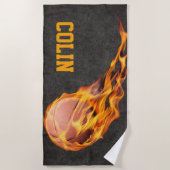 Persoonlijke vurige basketbal strandlaken (Voorkant)