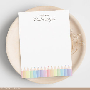 Persoonlijke waardering voor leerkrachten Pastel R Notitiekaartje