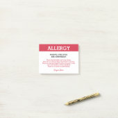 Persoonlijke waarschuwing voor voedselallergie res post-it® notes (Op bureau)