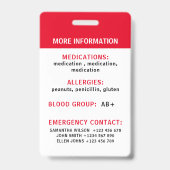 Persoonlijke waarschuwingskaart badge (Achterkant)