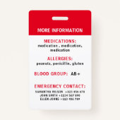 Persoonlijke waarschuwingskaart badge (Achterkant)