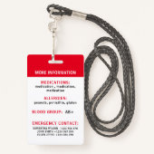 Persoonlijke waarschuwingskaart badge (Achterkant met draagriem)