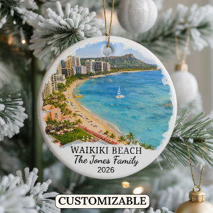Persoonlijke Waikiki Beach Versiering, Op Maat Gem Keramisch Ornament