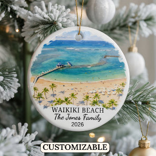 Persoonlijke Waikiki Beach Versiering, Op Maat Gem Keramisch Ornament