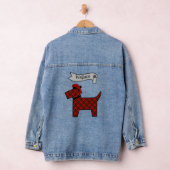 Persoonlijke Wallace Tartan Scottie Dog Denim Jacket (Hangar)