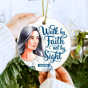Persoonlijke Wandel Door Het Geloof Christelijke V Keramisch Ornament