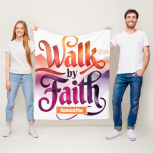 Persoonlijke wandeling door Faith Christelijk Fleece Deken