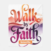 Persoonlijke wandeling door Faith Christelijk Fleece Deken (Voorkant)