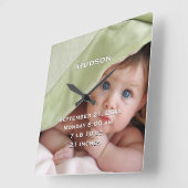 Persoonlijke wandklok Baby naam geboorte Stats (Hoek)