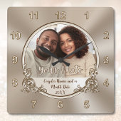 Persoonlijke wandklok huwelijkscadeau, Bruiloft of