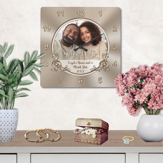 Persoonlijke wandklok huwelijkscadeau, Bruiloft of