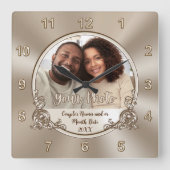 Persoonlijke wandklok huwelijkscadeau, Bruiloft of (Voorkant)