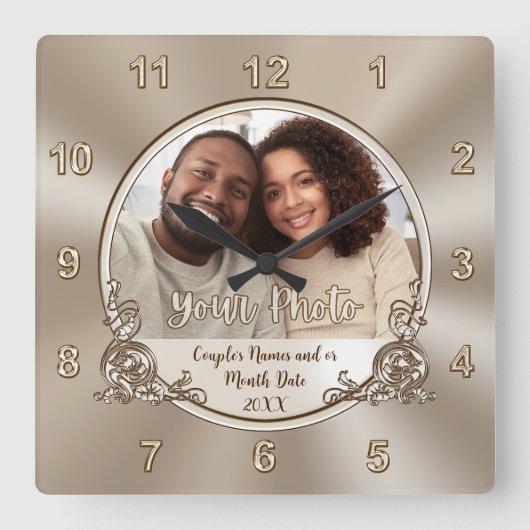 Persoonlijke wandklok huwelijkscadeau, Bruiloft of (Voorkant)