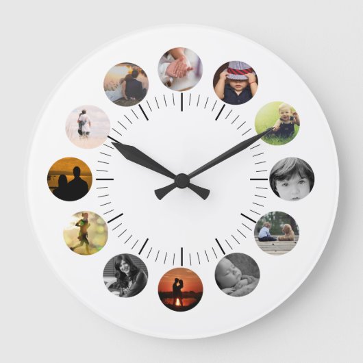 Persoonlijke wandklok met foto's (Voorkant)