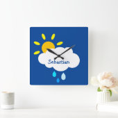 Persoonlijke wandklok op het gebied van cloud en r (Huis)