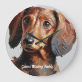 Persoonlijke wandklok voor Dachshund (Voorkant)