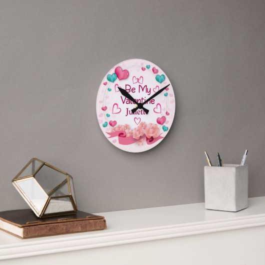 Persoonlijke Wandklok 'Wees Mijn Valentijnsdag' (Kantoor)