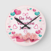 Persoonlijke Wandklok 'Wees Mijn Valentijnsdag' (Voorkant)