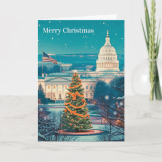 Persoonlijke Washington DC Kerst vouwkaart Feestdagen Kaart