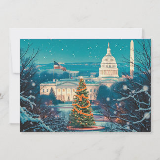 Persoonlijke Washington DC Kerstvakantiekaart Feestdagenkaart