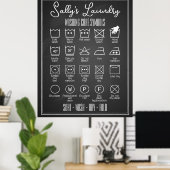 Persoonlijke Wasposter Chalkboard infographic Poster (Thuiskantoor)