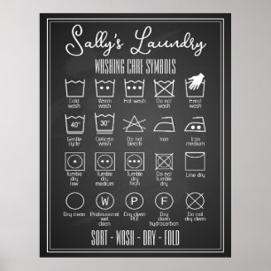 Persoonlijke Wasposter Chalkboard infographic Poster