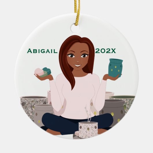 Persoonlijke wasverwarmer vrouw keramische ornamen keramisch ornament (Voorkant)