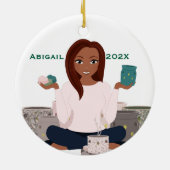 Persoonlijke wasverwarmer vrouw keramische ornamen keramisch ornament (Achterkant)