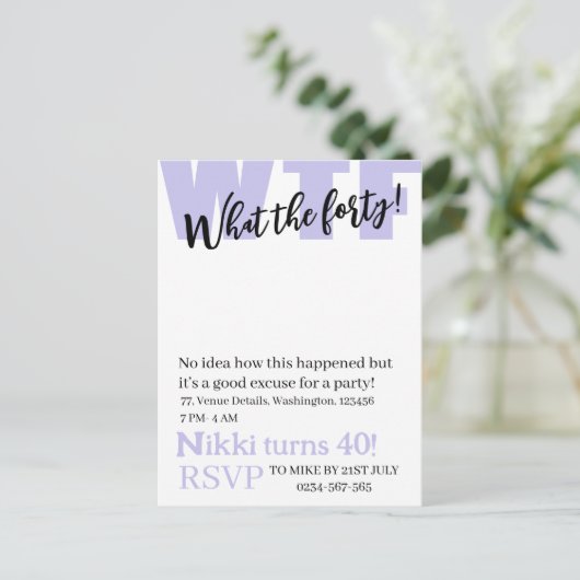 Persoonlijke Wat de veertig 40ste grappige verjaar Briefkaart (Staand voorkant)