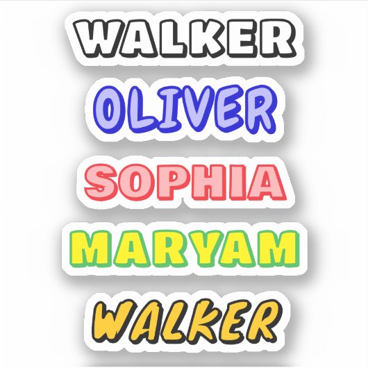Persoonlijke Waterdichte Naam Cadeau Sticker Stick (Voorkant)
