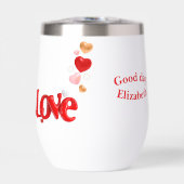 Persoonlijke waterfles 'Love & Hearts' (Voorkant)