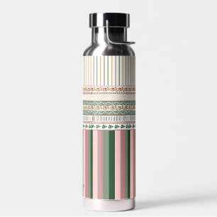 Persoonlijke waterfles met bloemenprint en naam