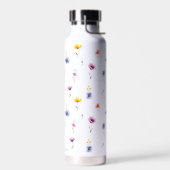 Persoonlijke waterfles met geïsoleerde wilde bloem (Links)
