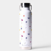Persoonlijke waterfles met geïsoleerde wilde bloem (Voorkant)