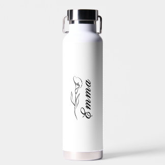 Persoonlijke Waterfles met Naam Bloemen