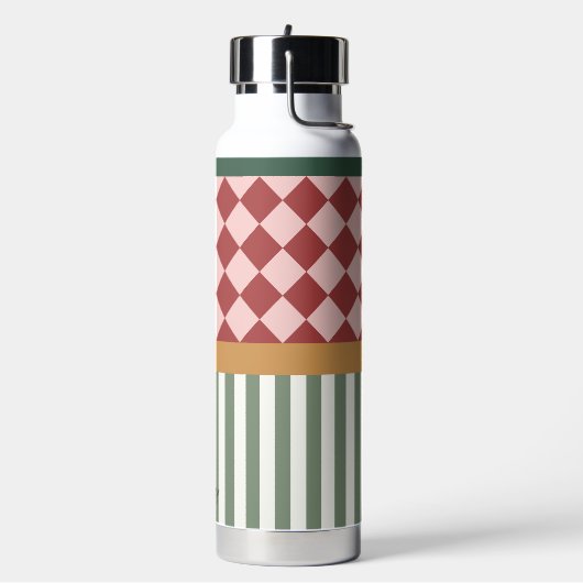 Persoonlijke waterfles met naam en patroon (Links)