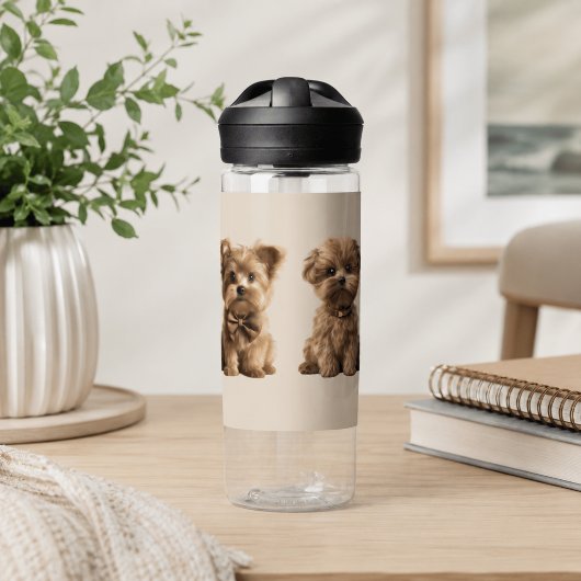 Persoonlijke waterfles met schattige puppy