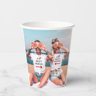 Persoonlijke waterfles voor beste vriendin papieren bekers