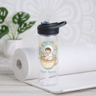 Persoonlijke waterfles voor studenten met kat ontw