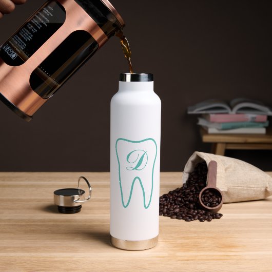 Persoonlijke waterfles voor tandarts (Koffie (Gedraaid)  )